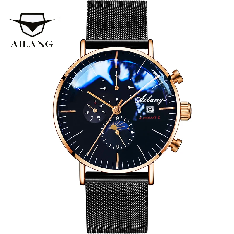 AILANG дизайнерские брендовые автоматические швейцарские часы Мужские механические часы для дайверов мужские дизельные часы SSS минимализм мужской Минимализм