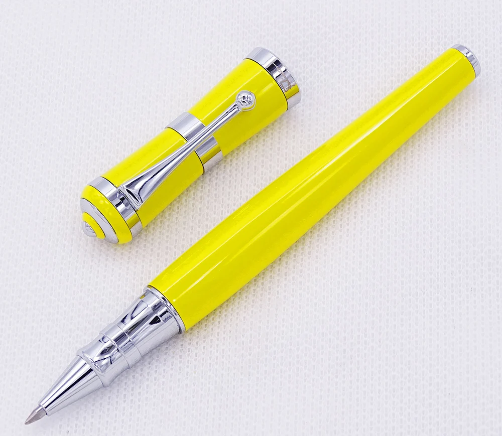 Fuliwen 2051 металлическая шариковая ручка, свежая Мода Стиль тонкий точка 0,5 мм Красивый синий для офиса дома школы, мужчин и женщин - Цвет: Yellow