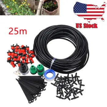 

25M Automatic DIY Watering Irrigation System Sprinkler Drip Auto Timer Self Plant Watering Garden Hose Set