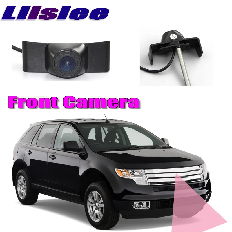 LiisLee Автомобильная Передняя камера для Ford Edge U387 2007- слепое пятно с капюшоном, сетка передняя решетка CAM DIY ручное управление фронтальная камера