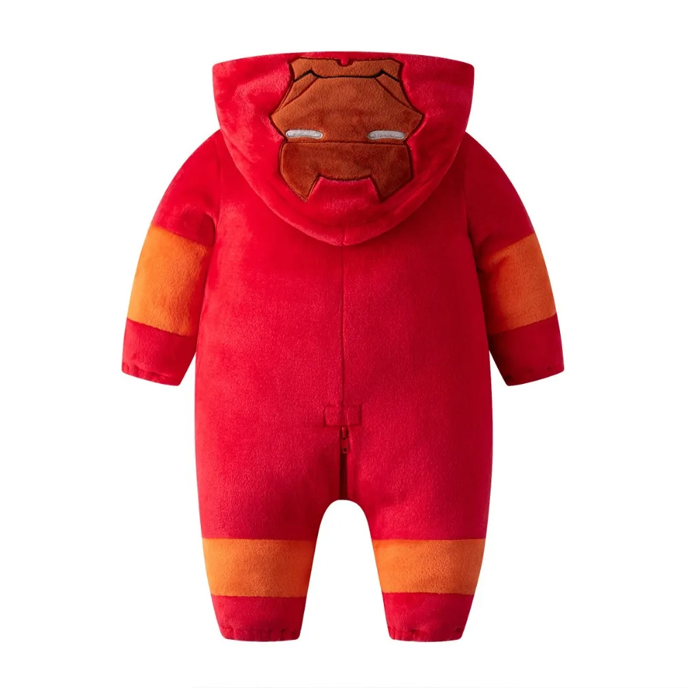 Новорожденных Hero костюмы Комбинезоны для маленьких девочек одежда для детей Детский комбинезон для младенцев мальчиков и девочек, детская одежда Детский комбинезон фланелевые пижамы с капюшоном