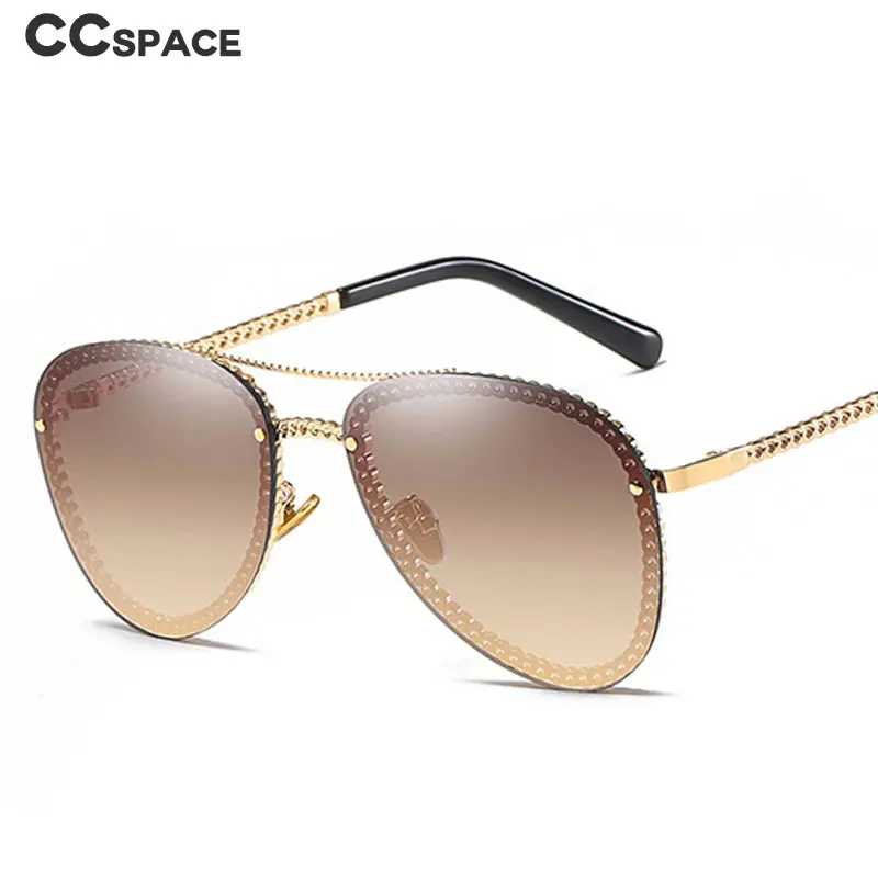 

Chain Frameless Luxury Sunglasses Men Women Fashion Shades UV400 Vintage Glasses 46154