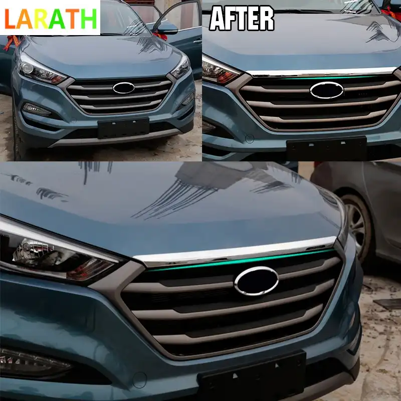 Chrome Bonnet Hood Guard Molding Garnish Trim for HYUNDAI 2016-2017 Tucson TL