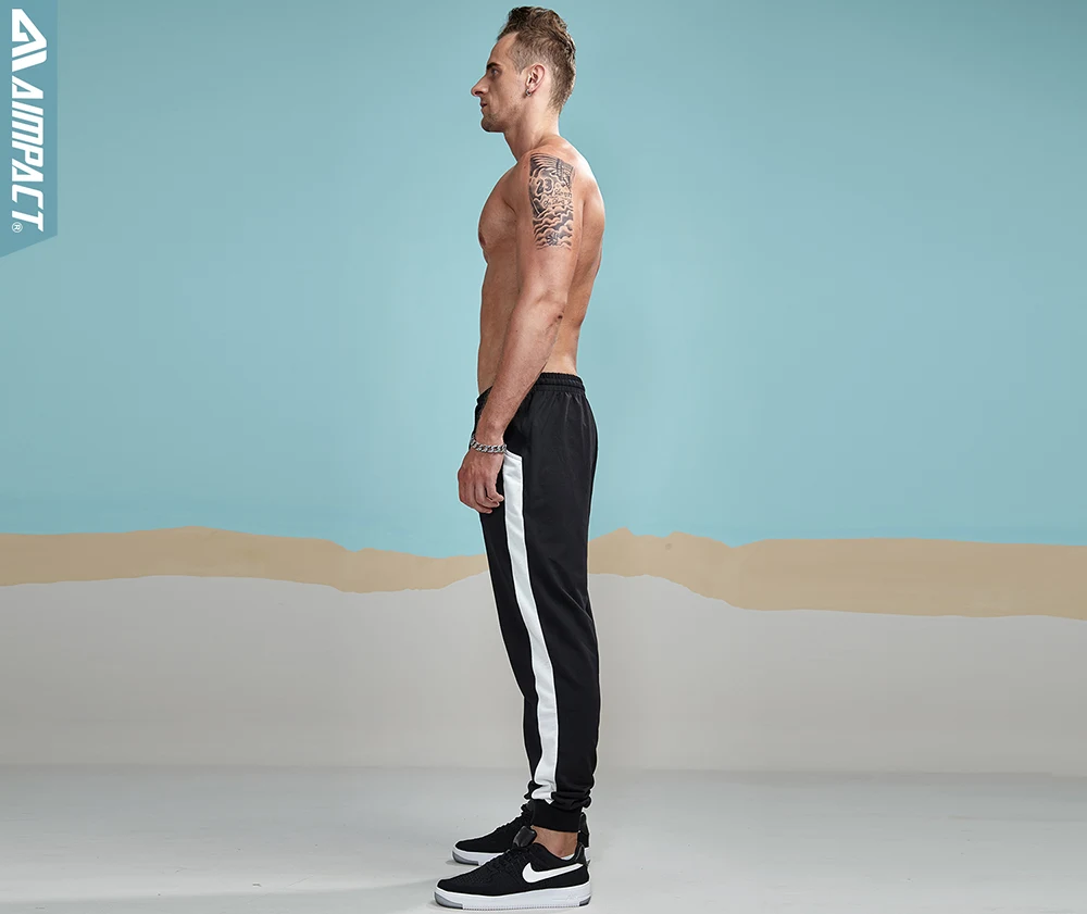 Aimpact 2018 New Sweat Pants Men Contrast Patchwork Cotton Sweatpants Man Casual Joggers Fitted Active Track Pants Male AM5009 (14)