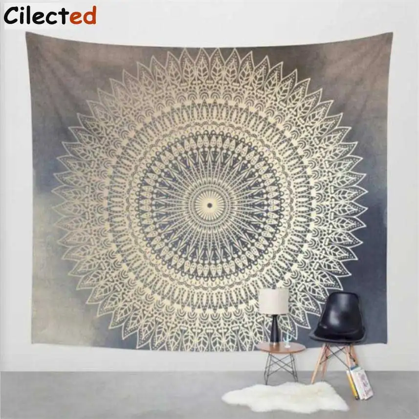 

Cilected Indian Wall Decor Hippie Tapestries Boho Psychedelic Mandala Tapestry Wall Hanging Sheet Cotton Throw Bed Bedspread