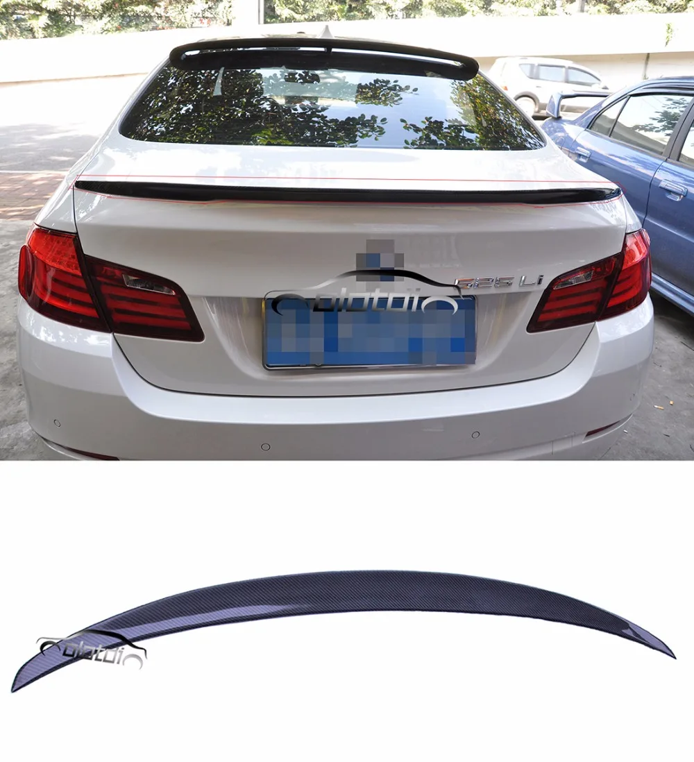 

Carbon Fiber P Style Wings Spoiler Rear Trunk Lip Fit for BMW 5 Series F10