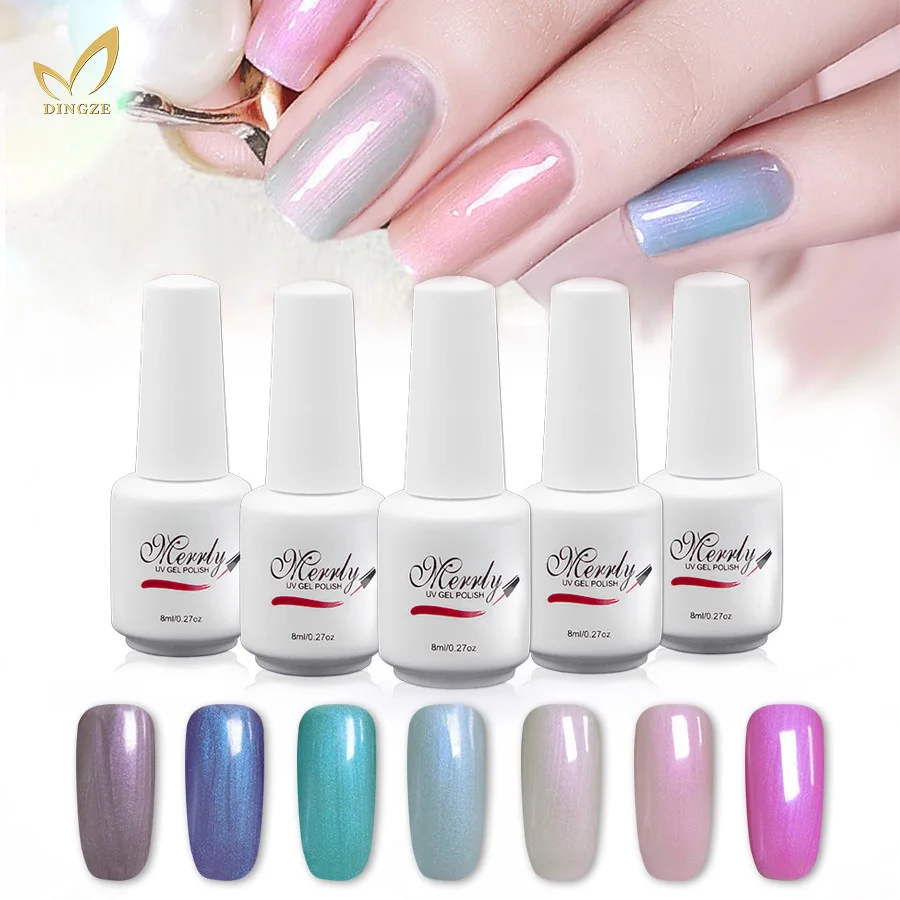 UV Nail Gel Shell Pearl Color Gel Paint Nail Art Soak Off Semi Permanent UV LED Lamp Gel Lacquer