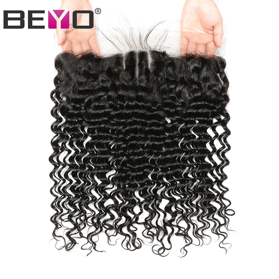 Deep Wave Bundles With Frontal Brazilian Hair Weave Bundles With Closure 13X4 Frontal With Bundles Non Remy Human Hair Beyo HairDeep Wave Bundles With Frontal Brazilian Hair Weave Bundles With Closure 13X4 Frontal W (5)