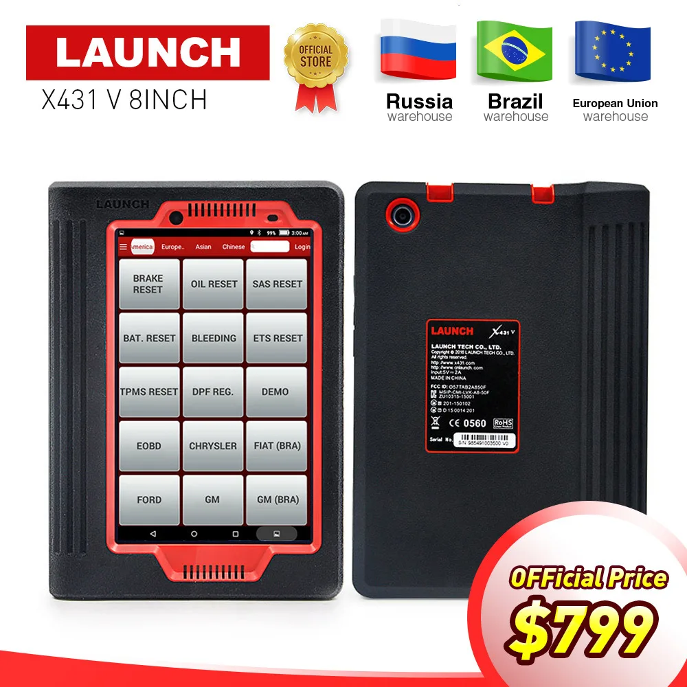 LAUNCH X431 V Auto OBD2 Full System Diagnostic Tool Support Bluetooth/Wifi X-431 V 8 version Scanner with 2 years free Update