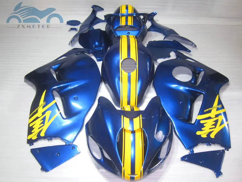 

Custom Fairing set for SUZUKI Hayabusa 1996-2007 motorcycle fairings kits GSXR1300 1997 2000 2007 blue yellow parts