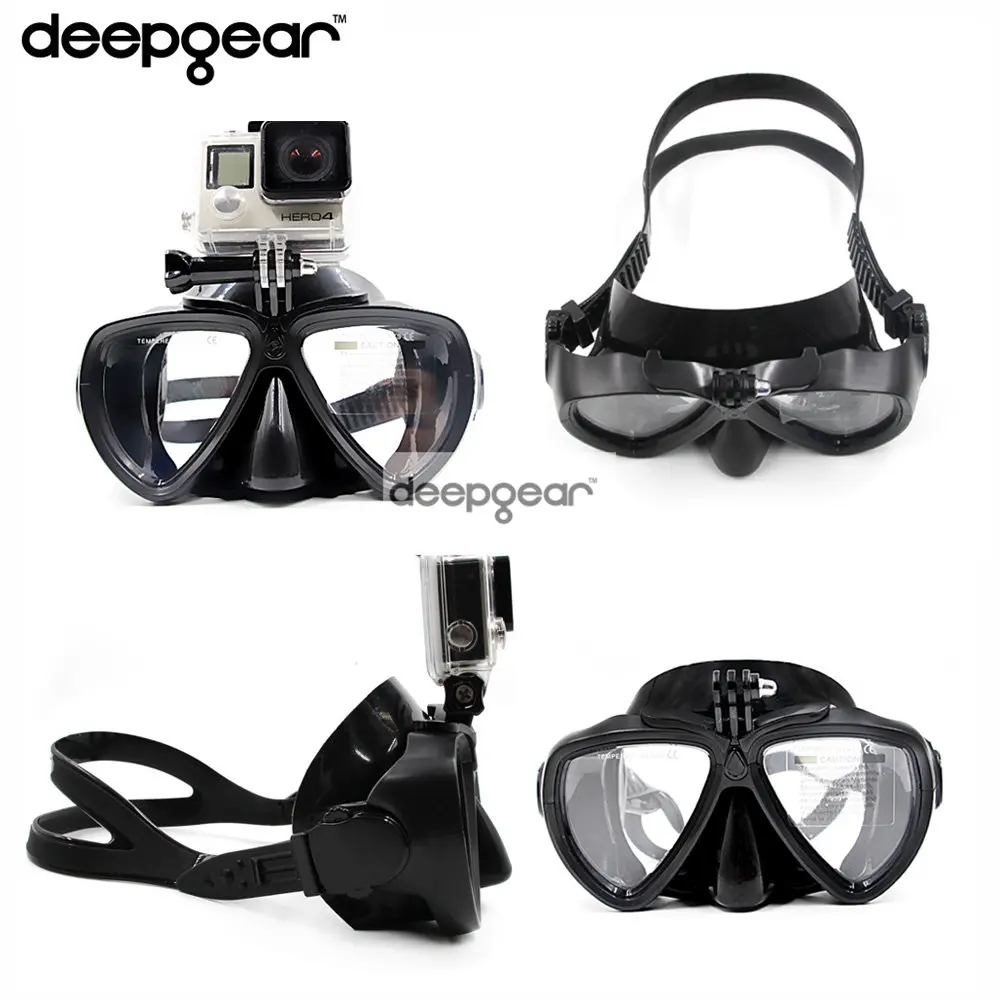 Deepgear detachable camera mount scuba diving mask for Gopro Xiaoyi Sj
