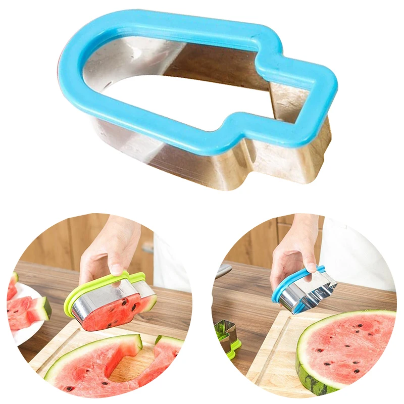 

YHYS 1PC Creative Watermelon Slicer Ice Cream Mold Vegetable Cutting Tool Kitchen Accessories Stainless Steel Simple Form