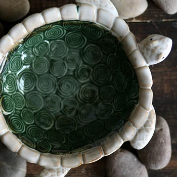 

Colored glaze high temperature ceramic decoration turtle bowl key to receive candy tray ashtray setting home decoration wedding