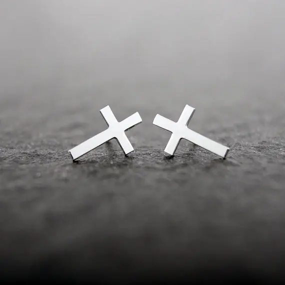 

Jisensp Geometric Cross Earrings for Men Retro Statement Small Stud Earrings Women Fashion Jewelry Ear Studs Accessories