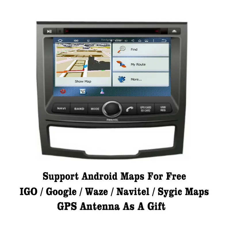 Sale Liislee Android 7.1 2G RAM Car Multimedia DVD Player WIFI Radio Audio Video GPS Navi Navigation For Ssangyong C200 3
