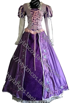 

2017 Rapunzel Tangled Princess Embroidered Cosplay Costume Rapunzel Dress