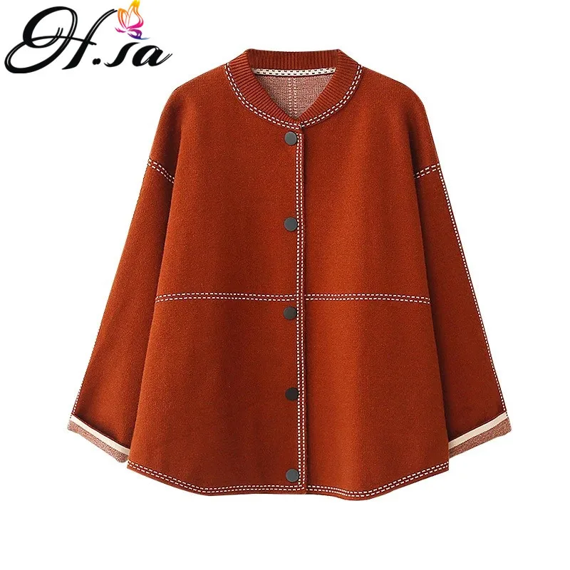 H.SA Autumn 2017 Sweater Cardigan Loose Korean Knitted