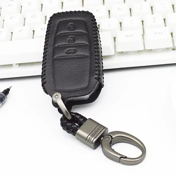 

Leather Car Key Cover with Keychain For Toyota Corolla Camry RAV4 Land Prado CROWN REIZ Highlander Chr C-hr Cruiser 200 Avensis