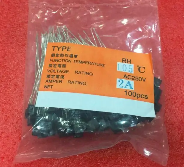RH 130C RH 130Degree 130 Thermal Fuse temperature fuse 2A 250V fan motor thermal fuse 100pcs thermal fuse sensor