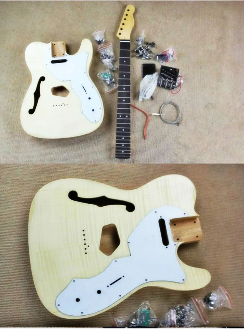 

2018 New Popular GYTL DIY Kit Set electric guitar Mahogany Body Maple Neck Rosewood Fingerboard with Accessories free shipping