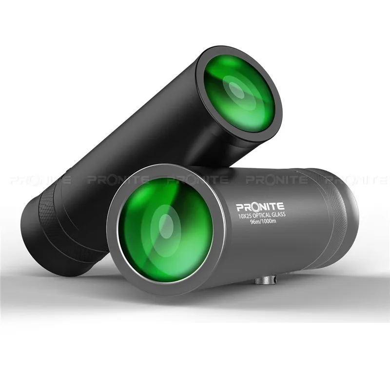 PRONITE 10X25 الصيد BAK4 أحادي تلسكوب HD عالية القوة جميع المعادن منخفضة ضوء مستوى للرؤية الليلية المنظار مونوكل