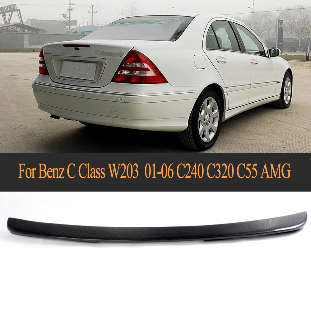 C Class Carbon Fiber Rear Spoiler Lip Wing For Mercedes Benz W203 2001