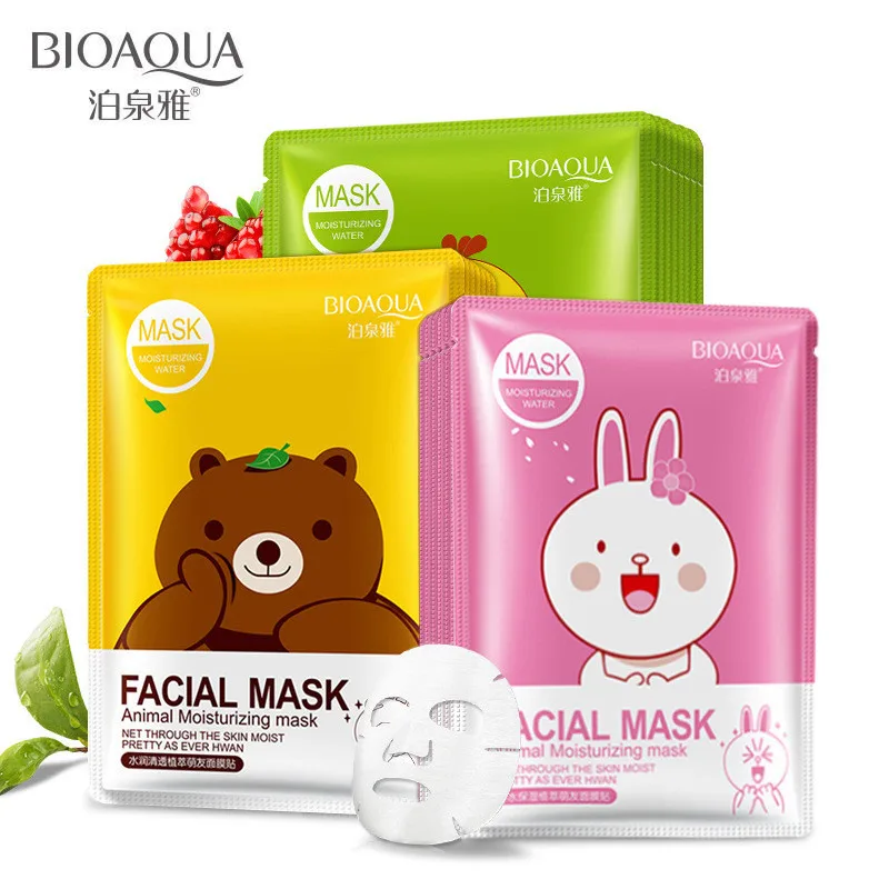 

Animal Face Mask Hyaluronic Acid Aloe Vera Korean Facial Sheet Mask Anti Aging Moisturizer White Mask Beauty Face Care