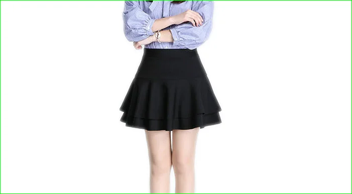 Женские осенне-зимние теннисные многоярусные юбки, женские антиэкспозиционные трапециевидные юбки, двухслойная Тяжелая Трехцветная юбка