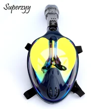 

2018 Alien design underwater Snorkel Anti Fog Full Face Respiratory snorkeling mask diving mask for adult 180 view