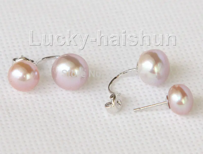 

hot sell new - stylish twinborn 10mm purple freshwater pearls Earrings