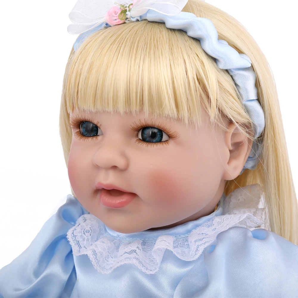 KAYDORA 20 дюймов 50 см Силиконовые Reborn Baby куклы Baby Alive очаровательны Реалистичная девочка кукла Дети голубое платье принцессы игрушки подарки