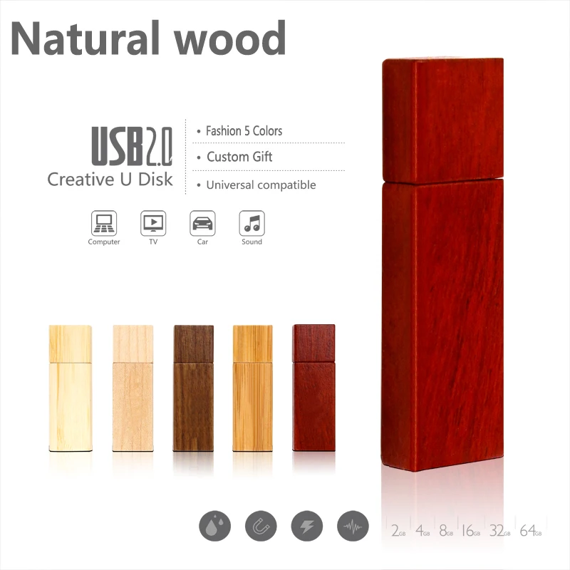 

Natural Wood USB Flash Drive Custom Logo Pendrive High Speed USB 2.0 Flash Memory Stick Gift Pen Drive 32GB 16GB 8GB 4GB 2G