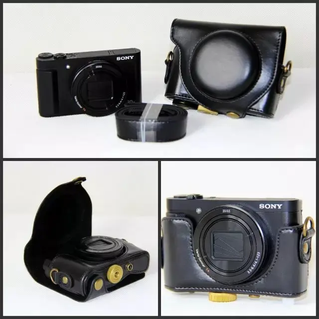 Кожаный чехол для цифровой камеры SONY Cyber shot DSC HX90V HX90 WX500|Аксессуары фотостудии| |