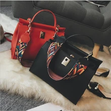 2017 New Women Bags black Women Messenger Bags fashion Women Leather Handbags Trapeze Color straps Shoulder Bags Bolsa Feminina