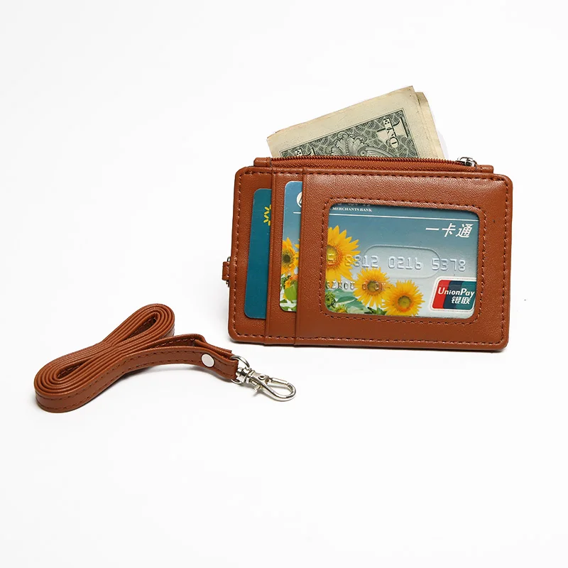 

Artmi Lady ID Lanyard RFID ID Holders Slim Card Holder Leather Girl Bag with Neck Strap