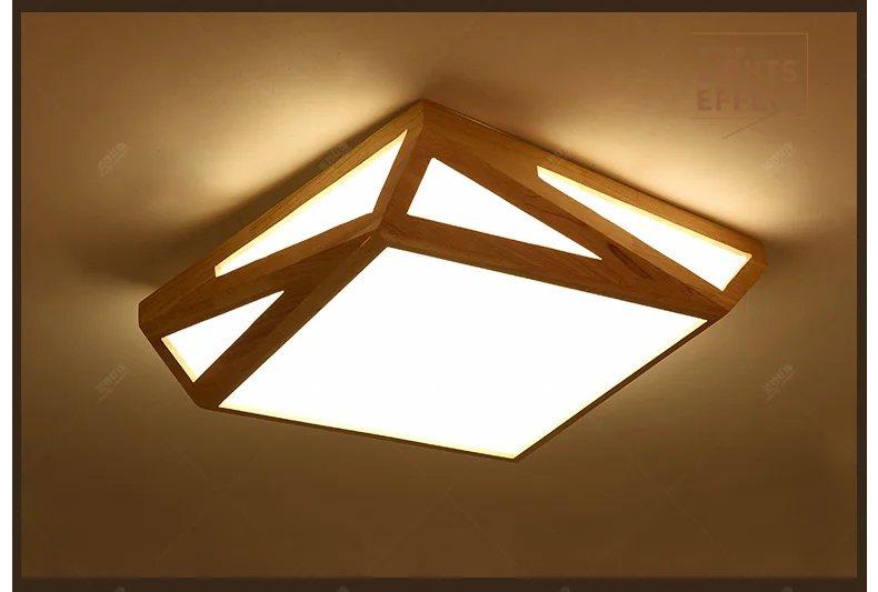 Us 129 83 29 Off Japanese Geometric Ceiling Nordic Wood Master Bedroom Lamp Modern Minimalist Square Children Small Apartment Living Room Lamps In