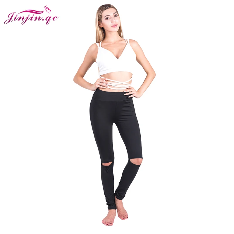 

Jinjin.QC Knee Open Leggings Fitness Women Black Cut Out Womens Workout Leggings Casual Autumn Winter Leggins