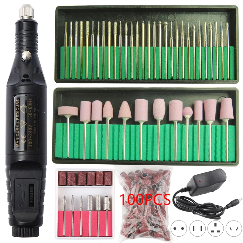 

1 Set Electric Nail Drill Machine Kit Manicure Machine 20000RPM Nail Art Pen Pedicure Strong Nail File Nail Art Tools Drill Bits