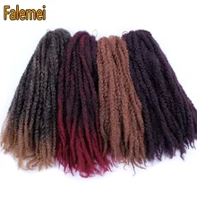 FALEMEI, вязанные крючком косички Marley, волосы, 18 дюймов, 100 г/упак., Омбре, вязанные крючком волосы для наращивания, афро, кудрявые, мягкие, крученые, вязанные, косички