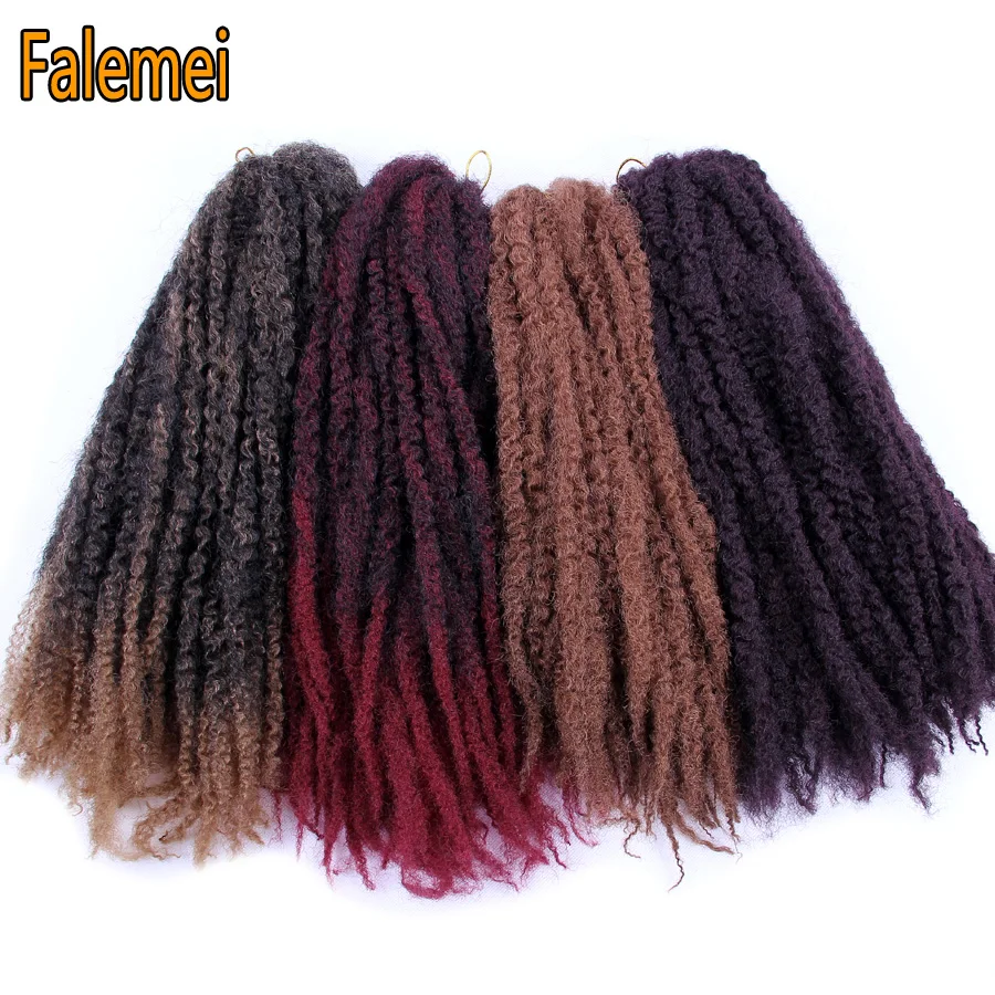 FALEMEI вязанные крючком косички Marley волосы 18 дюймов 100 г/упак. Омбре для наращивания