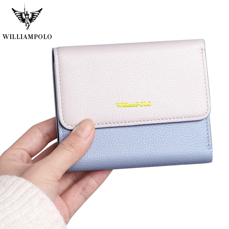 

WilliamPOLO wallets Womens handbag luxury handbags women bags designer purse Women Zipper Purse Leather main femme new hot sale