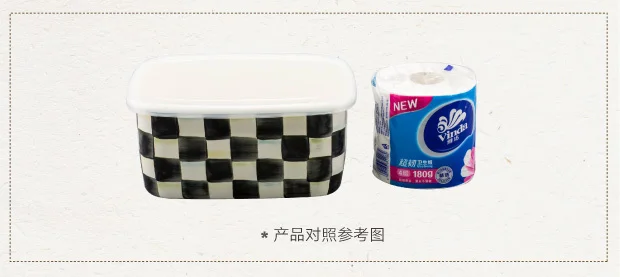 Японский стиль черный и белый кухня БЫТОВОЙ квадратной крышкой Керамическая эмаль герметичные хранения декоративная коробочка коробки