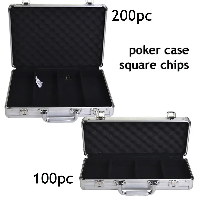 1pc Poker Chip Case-square chips 100pc 200pc aluminum storage box