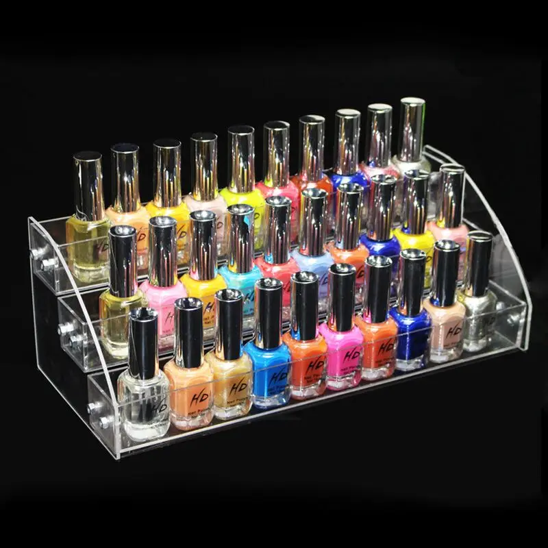 

Fashion Clear 2-7 Layers Nail Polish Rack Varnish Display Makeup Storage Organizer Shelf Cosmetic Organizer Household Storage