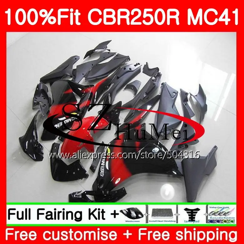 

Injection For HONDA CBR250R MC41 11 12 13 14 15 CBR250 R 117SH.10 CBR 250R 250 R 2011 2012 2013 2014 2015 Fairings Stock red TOP