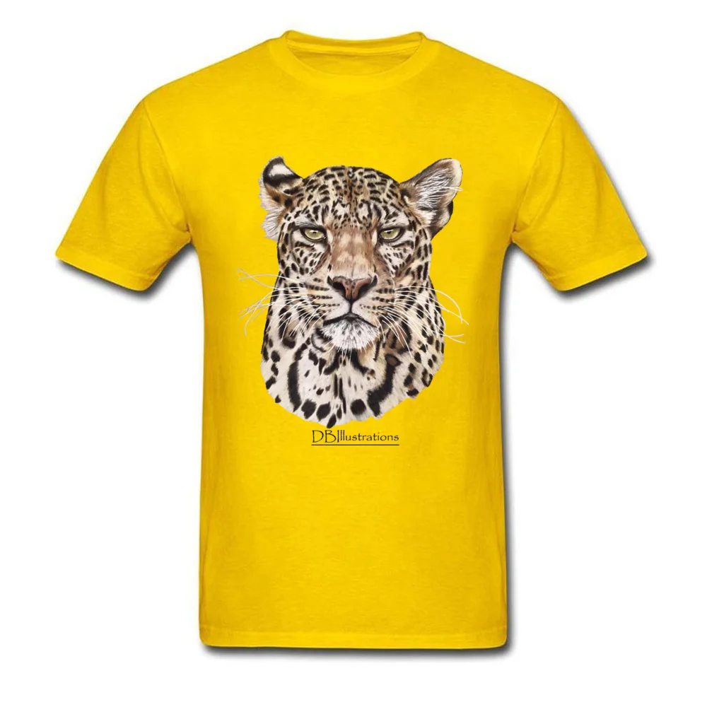Leopard Summer 100% Cotton Crewneck T Shirt Short Sleeve Fashionable T-Shirt Brand New Gift T-shirts Drop Shipping Leopard yellow
