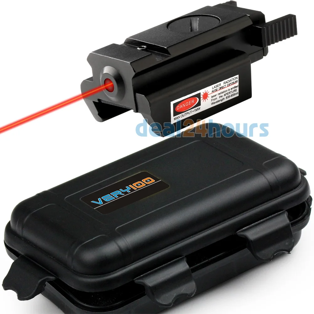 

New Red Dot Laser sight Tactical picatinny Weaver rail Mount Pistol Gun Compact w/ VERY100 Case