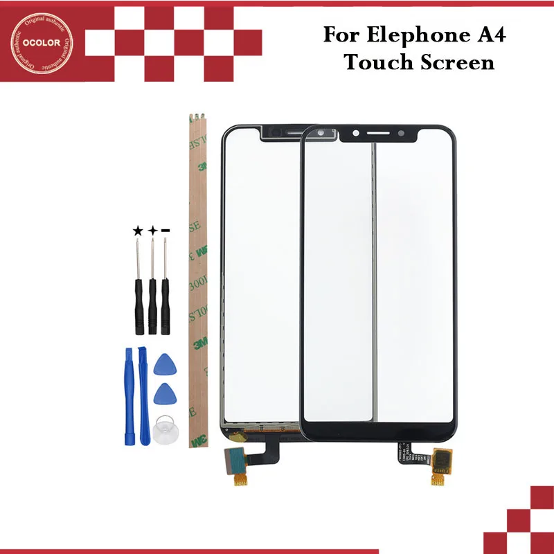 

ocolor For Elephone A4 Touch Screen Digitizer Sensor Replacement Accessories For Elephone A4 Touch Screen +Tools +Adhesive