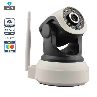 

Wifi IP Camera P2P 2 Way Audio Wireless IP Camera Robot With TF/Micro SD Memory Card Slot for Iphone Android free shipping