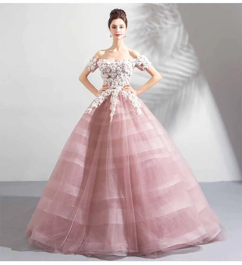 Размера плюс 6XL розовое платье с открытыми плечами Роскошные вечерние платья с вышивкой свадебное бальное платье Большой Размеры 5XL вечернее торжественное платье для леди